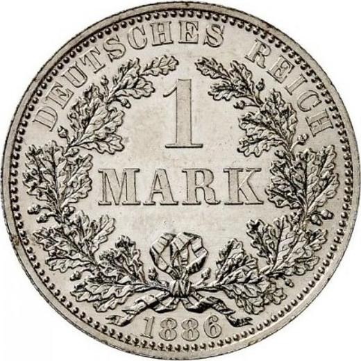 Аверс монеты - 1 марка 1886 года A "Тип 1873-1887" - цена серебряной монеты - Германия, Германская Империя