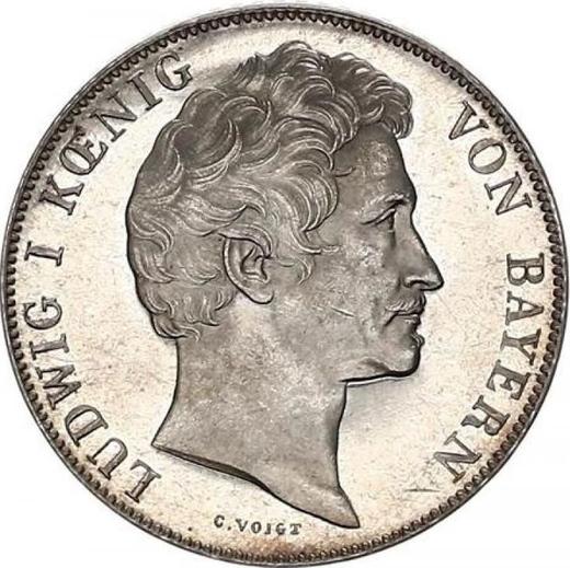 Awers monety - 1 gulden 1847 - cena srebrnej monety - Bawaria, Ludwik I