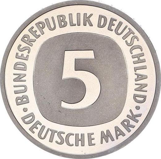 Anverso 5 marcos 1993 J - valor de la moneda  - Alemania, RFA
