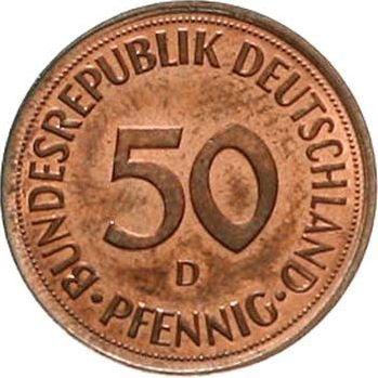 Аверс монеты - 50 пфеннигов 1949-2001 года RU_2 Pfennig-Ronde - цена  монеты - Германия, ФРГ