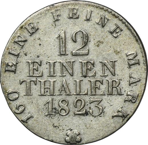 Reverso 1/12 tálero 1823 I.G.S. - valor de la moneda de plata - Sajonia, Federico Augusto I