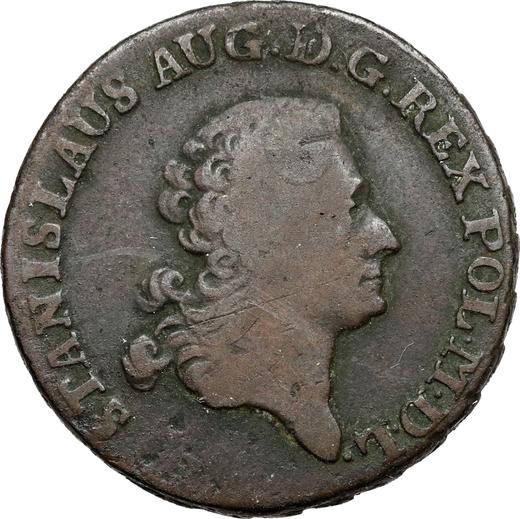 Аверс монеты - Трояк (3 гроша) 1786 года EB "Z MIEDZI KRAIOWEY" - цена  монеты - Польша, Станислав II Август