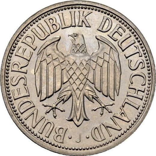 Реверс монеты - 1 марка 1955 года J - цена  монеты - Германия, ФРГ
