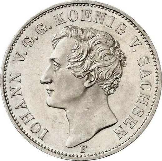 Obverse Thaler 1854 F "Mining" - Silver Coin Value - Saxony-Albertine, John