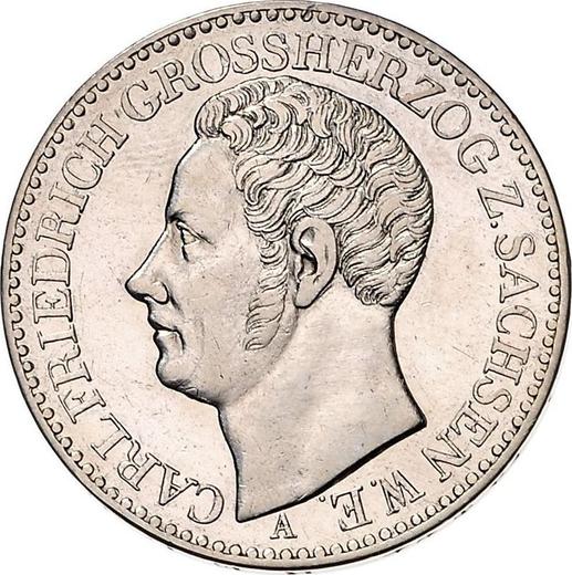 Awers monety - Talar 1841 A - cena srebrnej monety - Saksonia-Weimar-Eisenach, Karol Fryderyk