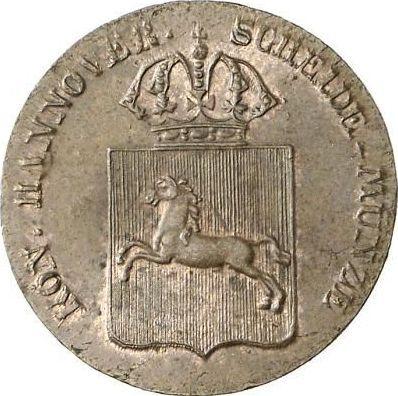Аверс монеты - 1 пфенниг 1836 года B - цена  монеты - Ганновер, Вильгельм IV