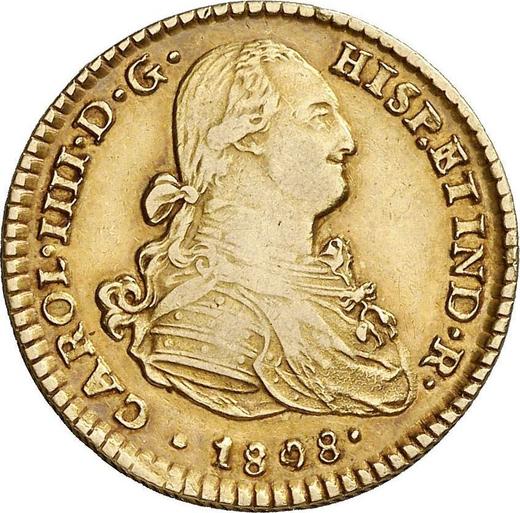 Awers monety - 2 escudo 1808 Mo TH - cena złotej monety - Meksyk, Karol IV