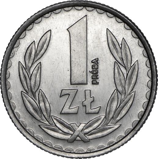Rewers monety - PRÓBA 1 złoty 1986 MW Aluminium - cena  monety - Polska, PRL