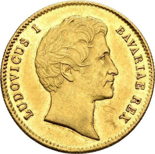 Awers monety - Dukat MDCCCXLII (1842) - cena złotej monety - Bawaria, Ludwik I