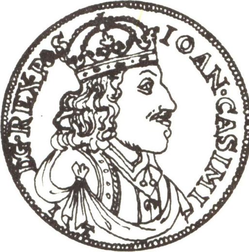 Аверс монеты - Орт (18 грошей) 1655 года MW IT "Тип 1655-1658" - цена серебряной монеты - Польша, Ян II Казимир