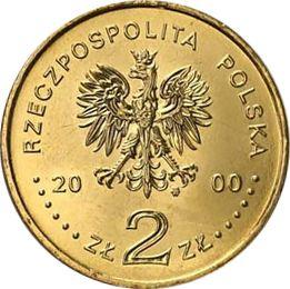 Аверс монеты - 2 злотых 2000 года MW NR "1000 лет Вроцлаву" - цена  монеты - Польша, III Республика после деноминации