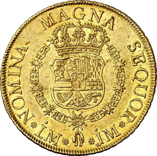 Reverse 8 Escudos 1757 LM JM - Gold Coin Value - Peru, Ferdinand VI