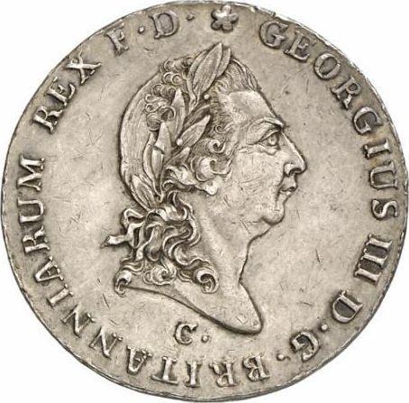 Anverso 2/3 táleros 1813 C - valor de la moneda de plata - Hannover, Jorge III