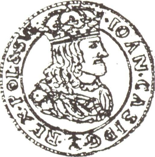 Obverse 6 Groszy (Szostak) 1666 TLB "Bust in a circle frame" - Silver Coin Value - Poland, John II Casimir