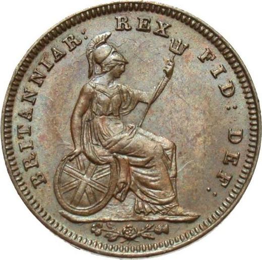 Реверс монеты - 1/3 фартинга 1827 года - цена  монеты - Великобритания, Георг IV