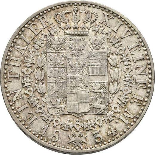 Rewers monety - Talar 1834 A - cena srebrnej monety - Prusy, Fryderyk Wilhelm III