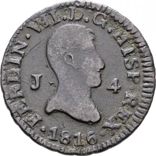 Аверс монеты - 4 мараведи 1816 года J "Тип 1812-1816" - цена  монеты - Испания, Фердинанд VII