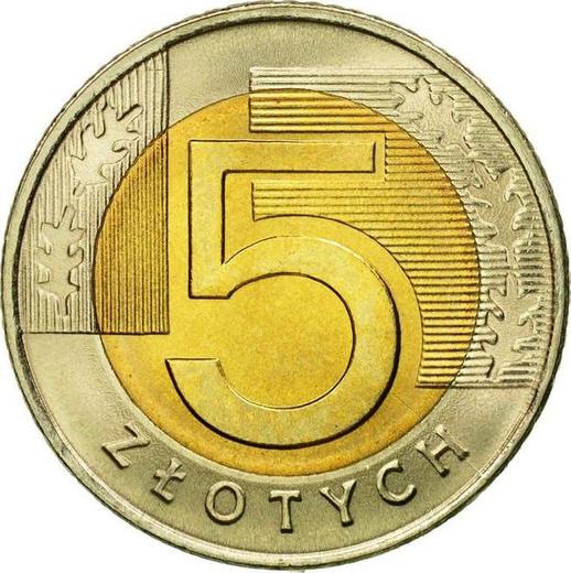 Реверс монеты - 5 злотых 2008 года MW - цена  монеты - Польша, III Республика после деноминации