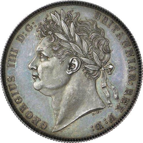 Аверс монеты - Пробная 1/2 кроны (Полукрона) 1822 года - цена серебряной монеты - Великобритания, Георг IV
