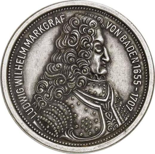 Аверс монеты - 5 марок 1955 года G "Маркграф Баденский" Латунь Покрыта серебром - цена  монеты - Германия, ФРГ
