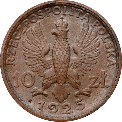 Anverso Pruebas 10 eslotis 1925 "Obreros" Bronce - valor de la moneda  - Polonia, Segunda República