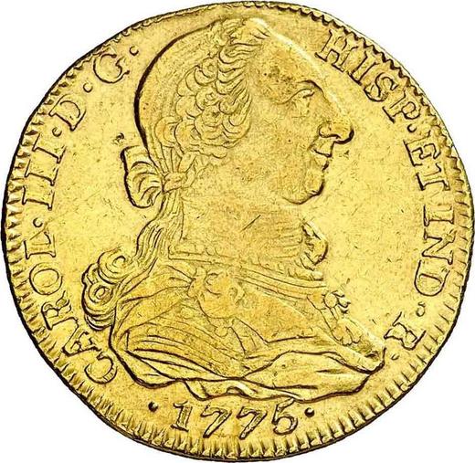 Awers monety - 4 escudo 1775 NR JJ - cena złotej monety - Kolumbia, Karol III