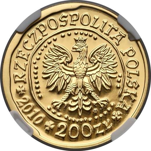 Аверс монеты - 200 злотых 2010 года MW NR "Орлан-белохвост" - цена золотой монеты - Польша, III Республика после деноминации