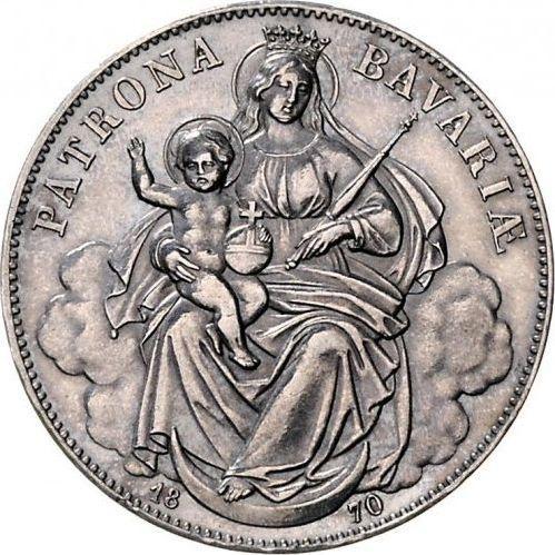 Rewers monety - Talar 1870 "Madonna" - cena srebrnej monety - Bawaria, Ludwik II