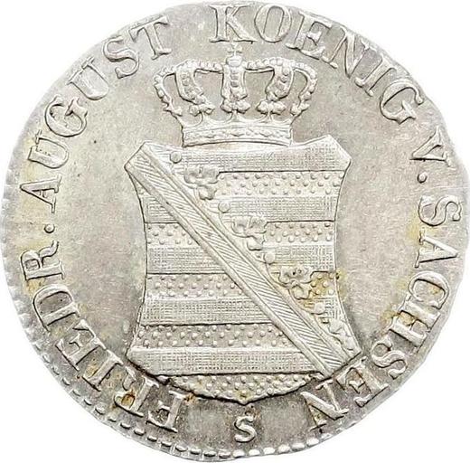 Obverse 1/24 Thaler 1827 S - Silver Coin Value - Saxony-Albertine, Frederick Augustus I
