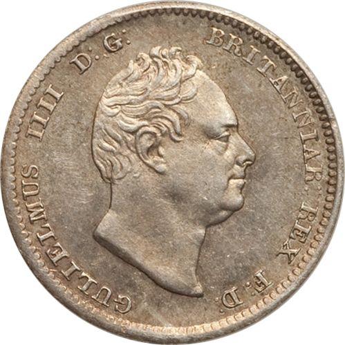Аверс монеты - 3 пенса 1832 года "Монди" - цена серебряной монеты - Великобритания, Вильгельм IV