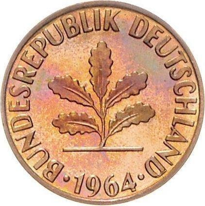 Reverso 2 Pfennige 1964 G - valor de la moneda  - Alemania, RFA