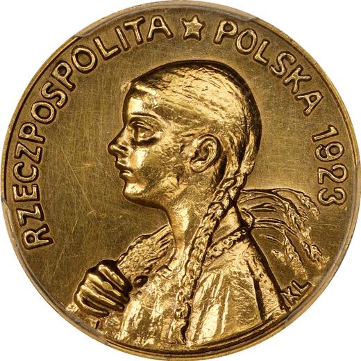Rewers monety - PRÓBA 50 marek 1923 KL Złoto - cena złotej monety - Polska, II Rzeczpospolita