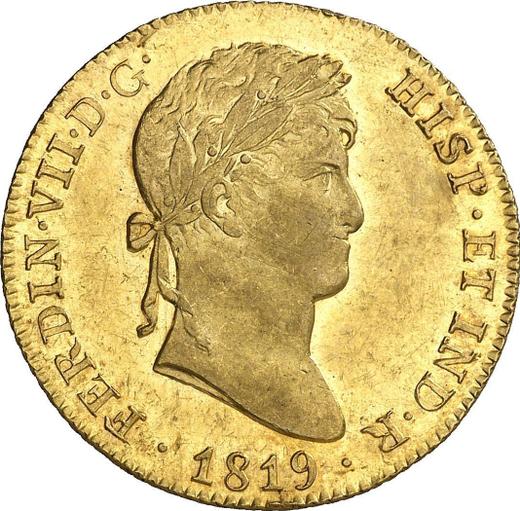 Obverse 4 Escudos 1819 M GJ - Gold Coin Value - Spain, Ferdinand VII