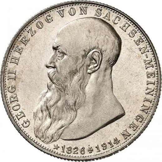 Anverso 2 marcos 1915 D "Sajonia-Meiningen" Fechas de nacimiento y muerte - valor de la moneda de plata - Alemania, Imperio alemán