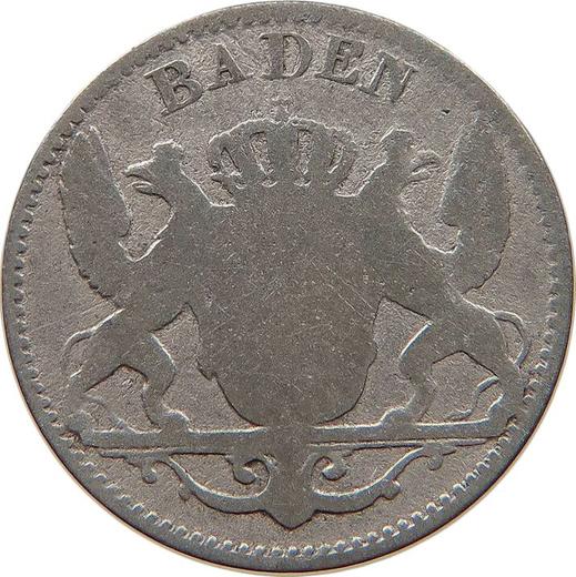 Awers monety - 3 krajcary 1844 - cena srebrnej monety - Badenia, Leopold