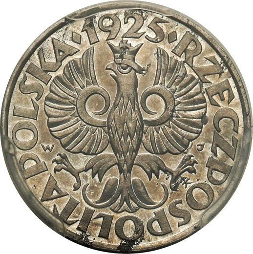 Аверс монеты - Пробные 5 грошей 1925 WJ Алюминий - Польша, II Республика