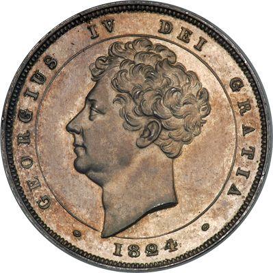 Avers Probe 1 Schilling 1824 - Silbermünze Wert - Großbritannien, Georg IV