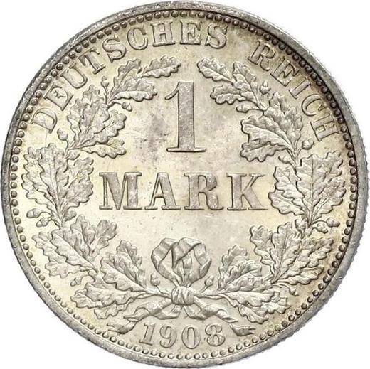 Аверс монеты - 1 марка 1908 года F "Тип 1891-1916" - цена серебряной монеты - Германия, Германская Империя