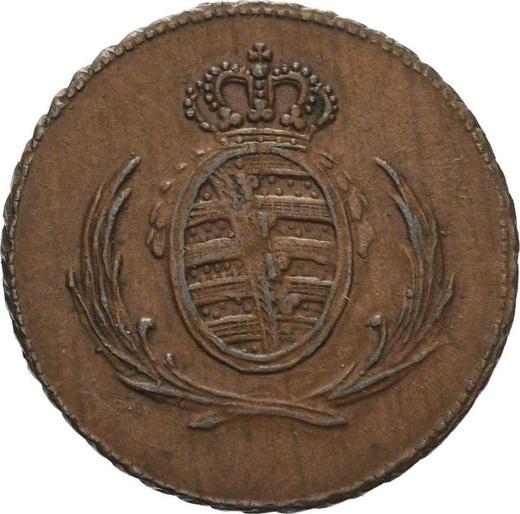 Аверс монеты - 1 пфенниг 1816 года S - цена  монеты - Саксония-Альбертина, Фридрих Август I