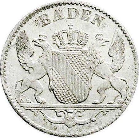 Awers monety - 3 krajcary 1852 - cena srebrnej monety - Badenia, Leopold