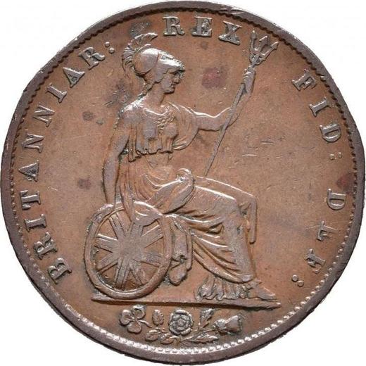 Reverso Medio Penique 1834 WW - valor de la moneda  - Gran Bretaña, Guillermo IV