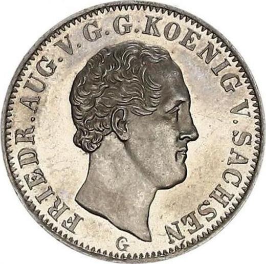 Аверс монеты - 1/6 талера 1841 года G - цена серебряной монеты - Саксония-Альбертина, Фридрих Август II