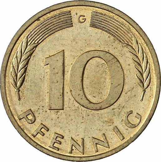 Obverse 10 Pfennig 1990 G -  Coin Value - Germany, FRG