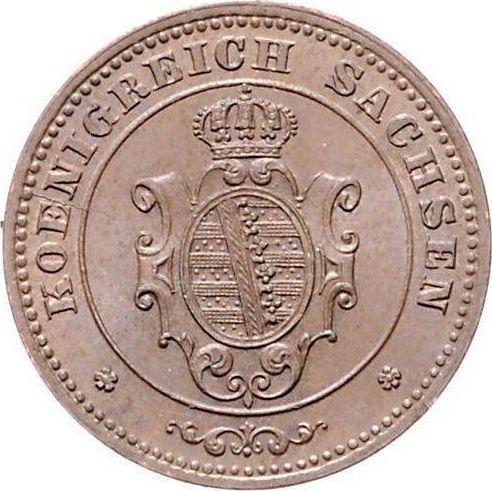 Аверс монеты - 1 пфенниг 1863 года B - цена  монеты - Саксония-Альбертина, Иоганн