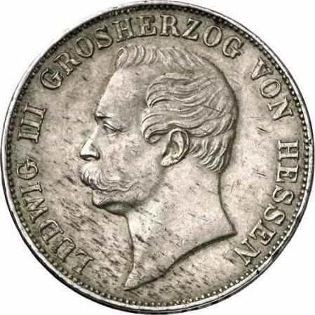 Obverse Thaler 1857 Incuse Error - Silver Coin Value - Hesse-Darmstadt, Louis III