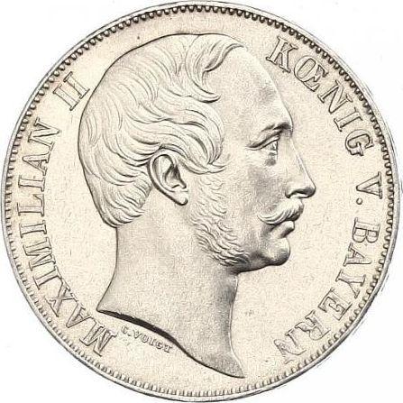 Аверс монеты - Талер 1857 года - цена серебряной монеты - Бавария, Максимилиан II
