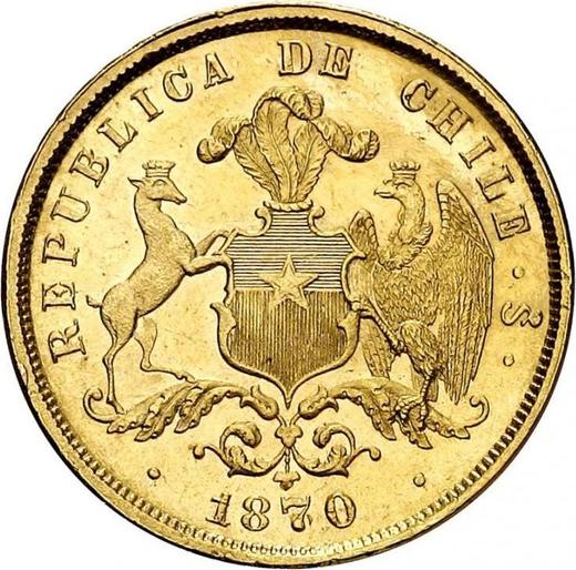 Аверс монеты - 5 песо 1870 года So - цена золотой монеты - Чили, Республика