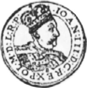 Аверс монеты - 2 дуката 1685 года - цена золотой монеты - Польша, Ян III Собеский