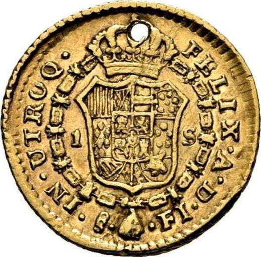 Reverso 1 escudo 1810 So FJ - valor de la moneda de oro - Chile, Fernando VII