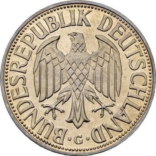 Реверс монеты - 1 марка 1961 года G - цена  монеты - Германия, ФРГ